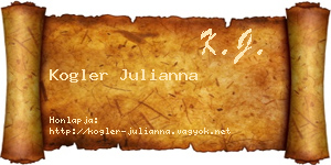 Kogler Julianna névjegykártya